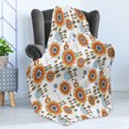 thumbnail image 4 of Flower Soft Flannel Fleece Throw Blanket, Retro Style Floral Background with Abstract Colorful Blossoms Garden Plants Print, Cozy Plush for Indoor and Outdoor Use, 50" x 70", Multicolor, by Ambesonne, 4 of 5