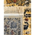 thumbnail image 6 of unique loom district collection abstract over-dyed vintage border ivory area rug (5' 0 x 8' 0), 6 of 8