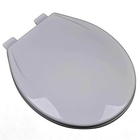 Plumbing Technologies 2F1R6-80 Slow Close Plastic Round Front Contemporary Design Toilet Seat, Silver &