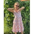 thumbnail image 3 of Arshiner Girls Summer Dress Tween Boho Casual Bowknot Strap Sleeveless Swing Flowy Ruffle Tiered Sundresses with Pockets, 3 of 6