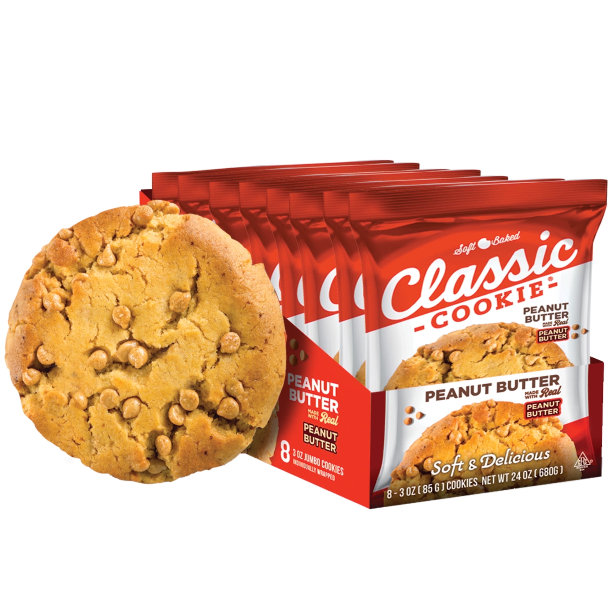 Classic Cookie Peanut Butter Soft Baked Cookies, 8 Count, 3oz