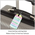 thumbnail image 3 of Square 2Pack PU Leather Colorful Lines Cruise Luggage Tag with Privacy Cover and Name ID Tag for Travel Handbags Backpacks Luggage Tags, 3 of 6
