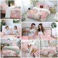 thumbnail image 5 of Christmas White Bedding Duvet Cover Set Twin Size 4 Pieces Bear Snowflake Pink Bedding Set with Zipper Closure, 1 Comforter Cover 68x86 Inches 1 Flat Sheet & 2 Pillow Cases, 5 of 7