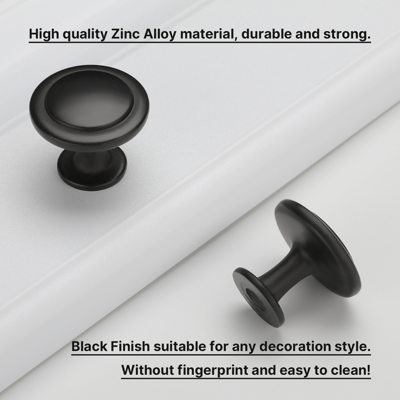 Goldenwarm 25 Pack Matte Black Cabinet Knobs Single Hole Round Drawers Knobs