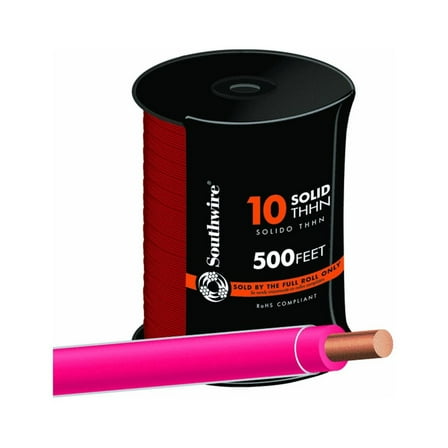 Southwire Building Wire 10 Ga, 1 Conductor 30 Amp 600 V 90 Deg C 500 ' Red