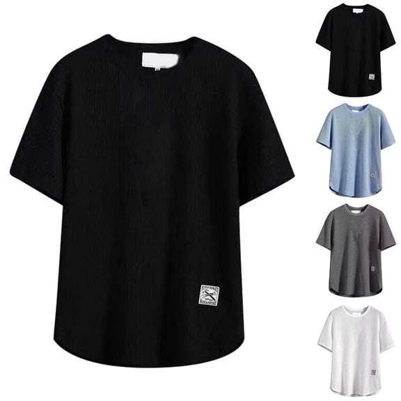 KKBOTIVE Mens T Shirts Short Sleeve Athletic Tees Solid Color Sports Undershirt Quick Drying Tops Fashion Clothes for Mens, Grey Size: XXXXXL