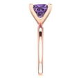 thumbnail image 3 of 2 ctw Solitaire Anniversary Ring for Women | Princess Cut Simulated Alexandrite | Hyperallergenic Solid 14K Rose Gold, 3 of 5