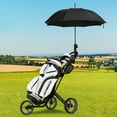 thumbnail image 3 of Gymax 3 Wheels Foldable Golf Push Pull Cart Trolley w/ Mesh Bag Foot Brake Grey, 3 of 10