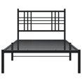 thumbnail image 4 of vidaXL Metal Bed Frame without Mattress with Headboard Black 39.4"x78.7", 4 of 7