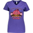 thumbnail image 3 of Inktastic In October We Wear Pink with Ribbon and Pink Pumpkins Women's V-Neck T-Shirt, 3 of 5