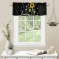 thumbnail image 3 of Valance for Window 54x18 Sunflower Sunshine Kitchen Curtains Valances Rod Pocket Short Toppers Treatments Living Room Bedroom Bathroom Use 1 Panel Black Background Bee, 3 of 6