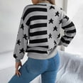 thumbnail image 5 of Yangnuo Pullover Sweaters for Women Striped Sweater for Women Women's Color Blocked Knitted Top Round-Neck Long Sleeve Blouses Pullover Fashionable Sweater, 5 of 5