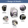 thumbnail image 5 of Large Clear PVC Backpack Heavy Duty See Through Backpack for Adults Work Travel, Purple Lamb Printed 12L, 5 of 8