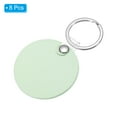 thumbnail image 3 of Uxcell Leather Keychain Blanks, 8 Pack Round PU Leather Key Fob with Key Rings, Pale Green, 3 of 6