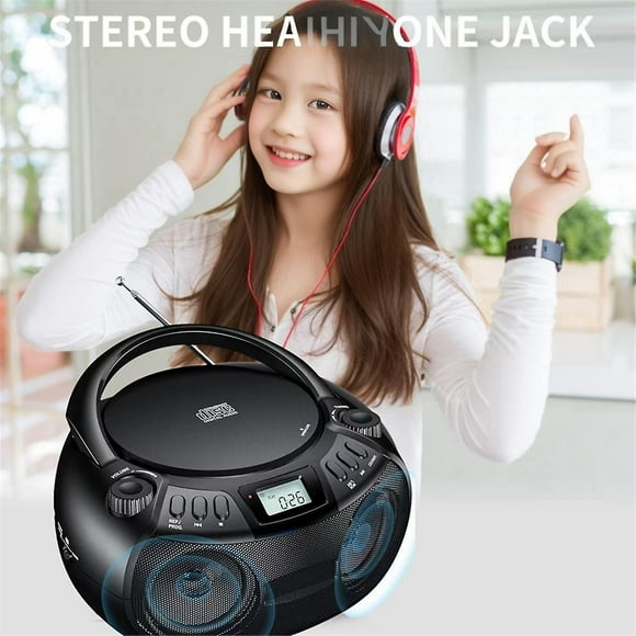 Cd Player Multifunction Portable Bluetooth Cd Player Radio Dual Speaker Stereo Audio Input Usb Player Uk Plug