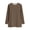 Brown, variant on Casual Top Pullover Long Sleeve Round Neck Loose Fit Pocketed Top Solid Color Cotton Linen Lightweight Breathable Relaxed Everyday Shirt with Pockets Work Weekend Layering Women Tee