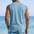 thumbnail image 5 of Mens Sleeveless Cotton Tank Tops Workout Cut Off Solid Color Muscle Shirts Gym Casual Beach Summer Tee with Pocket, XL, 5 of 9