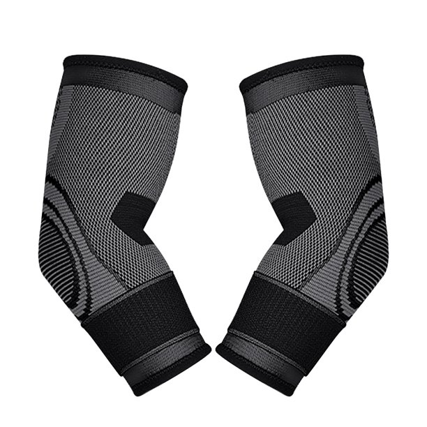 Naiovety Paquete de 2 coderas tejidas con soporte elástico, cómoda absorción de sudor, secado rápido, tenis, Golf, brazo, envoltura para el dolor Ropa Deportiva, Zapatos Negro METRO Naiovety OD023130-04