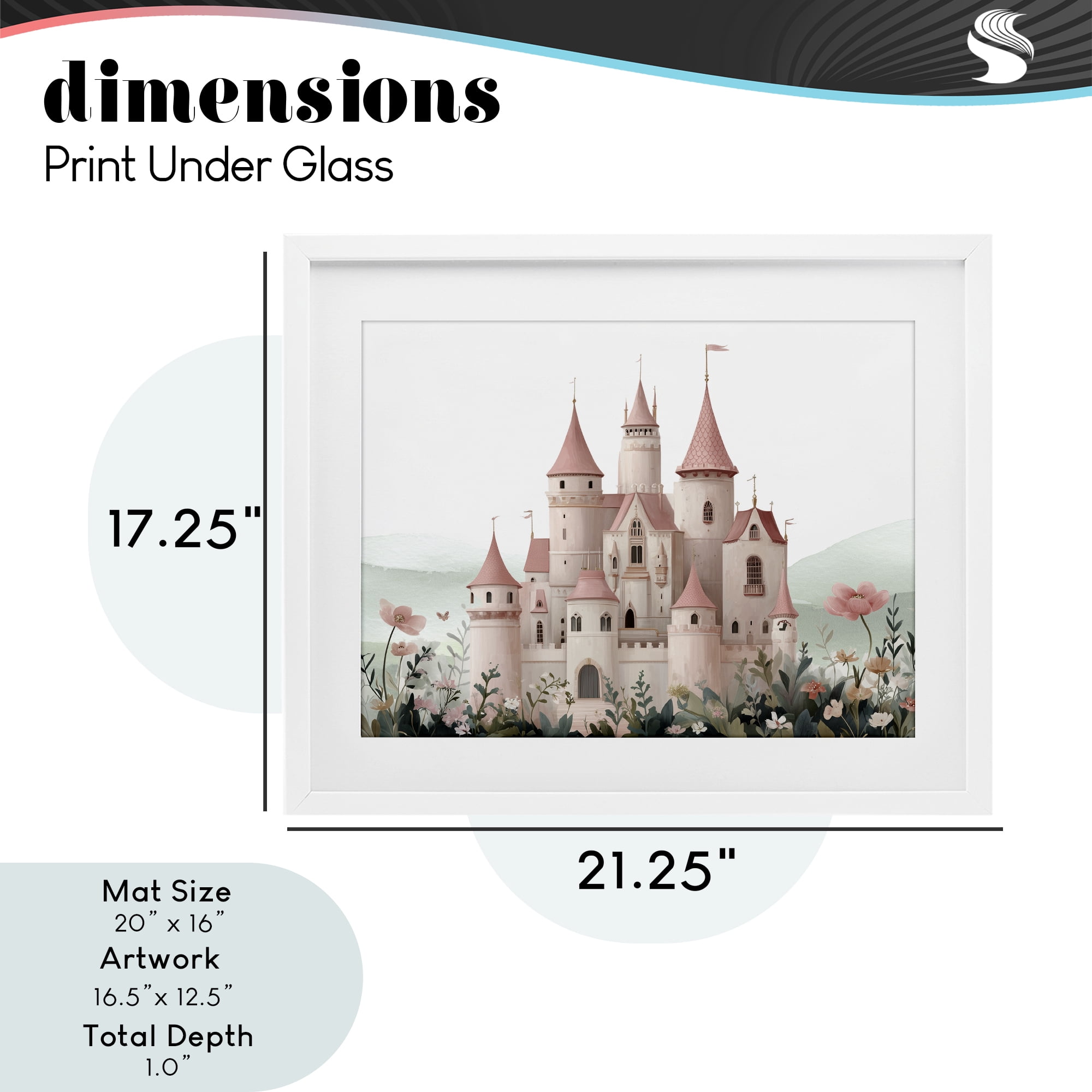 Stupell Industries A Castle For Princess White Framed Print Under Glass, design by Christine Simpson Art