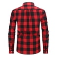 thumbnail image 4 of NominalSnug Mens Button Down Plaid Shirts Long Sleeve Tops Collared Casual Work Blouse Fall Outfits, 4 of 5