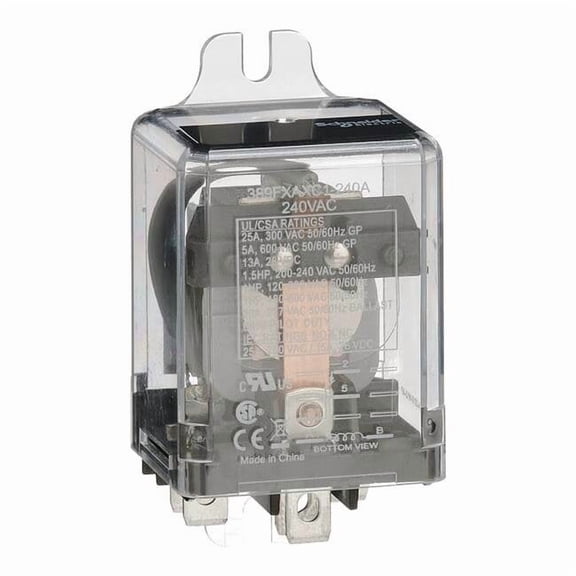 Flange Mount, Enclosed Power Relay, Square, 25 A, 5 Pins, Quick Connect