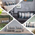 thumbnail image 6 of Blue Brown Plaid Body Pillow Covers, Modern Abstract Striped Gingham Checked Soft Throw Pillow Cases with Invisible Zipper, Decorative Pillowcase Pillows Protectors for Sofa Bed Couchair 20"x54", 6 of 9
