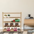 thumbnail image 3 of 5 TIER NATURAL BAMBOO SHOE RACK ORGANISER STAND SHOE/BOOK STORAGE SHELF UNIT, 3 of 9
