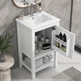 thumbnail image 2 of Euroco 20" Bathroom Vanity with Sink, Bathroom Cabinet with Soft Closing Door, Storage Rack and Open Shelf, White, 2 of 10