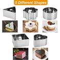 thumbnail image 2 of LYTIVAGEN 5 PCS Cake Ring Set, Cooking Ring Mold with 1 Plastic Scraper Circle Cake Mold 5 Different Shapes Mousse Rings for Making Salads, Cakes, Mousses and Desserts, 2 of 7
