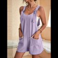 thumbnail image 4 of Cortos de Verano A para Mujer, Casuales Sin Mangas con Bolsillos Púrpura Lavanda XL, 4 of 9