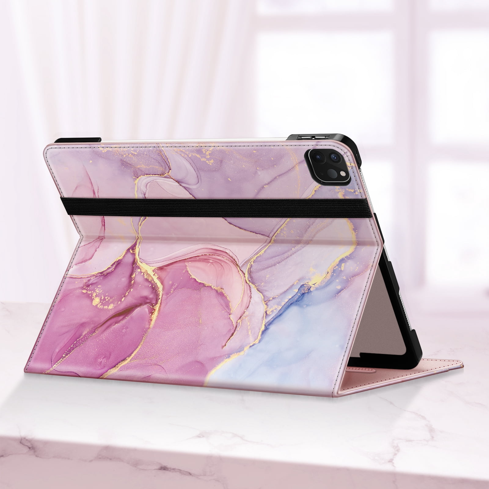 Fintie Folio Case w/ Pocket for iPad Pro 12.9 (2021/2020/2018) - Multi-Angle Smart Stand Cover w/Pencil Holder, Auto Sleep/Wake for iPad Pro 12.9" 5/4th/3rd Generation
