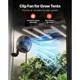 thumbnail image 2 of VEVOR Plant Fan, Grow Tent Clip On Fan Rechargeable, USB Port with 9 Speeds & Circulation Mode, Smart Control, Powerful Oscillating, Long Runtime for Hydroponics Circulation Cooling, Black, 2 Pack, 2 of 9