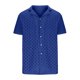 thumbnail image 4 of Mens Casual de Manga Corta Botón Abajo Camisas Cuello Turndown Color Sólido Botón Blusa, Suelto Ajuste Poliéster Camisa de Verano, Lavado de Manos Casual, 4 of 7