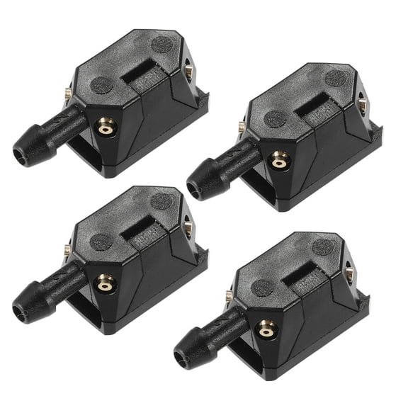 Unique Bargains Universal Adjustable Windshield Wiper Washer Nozzle Spray Jet Plastic Black 4 Pcs