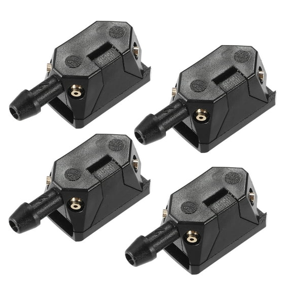 Unique Bargains Universal Adjustable Windshield Wiper Washer Nozzle Spray Jet Plastic Black 4 Pcs