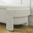 thumbnail image 5 of Linen Upholstered Storage Bench, Linen Fabric Upholstered Bench with Large Storage Space, No Assembly Required, Footstool Ottoman for Living Room, Entryway, Bedroom and Window Seating, Beige Stripe, 5 of 7