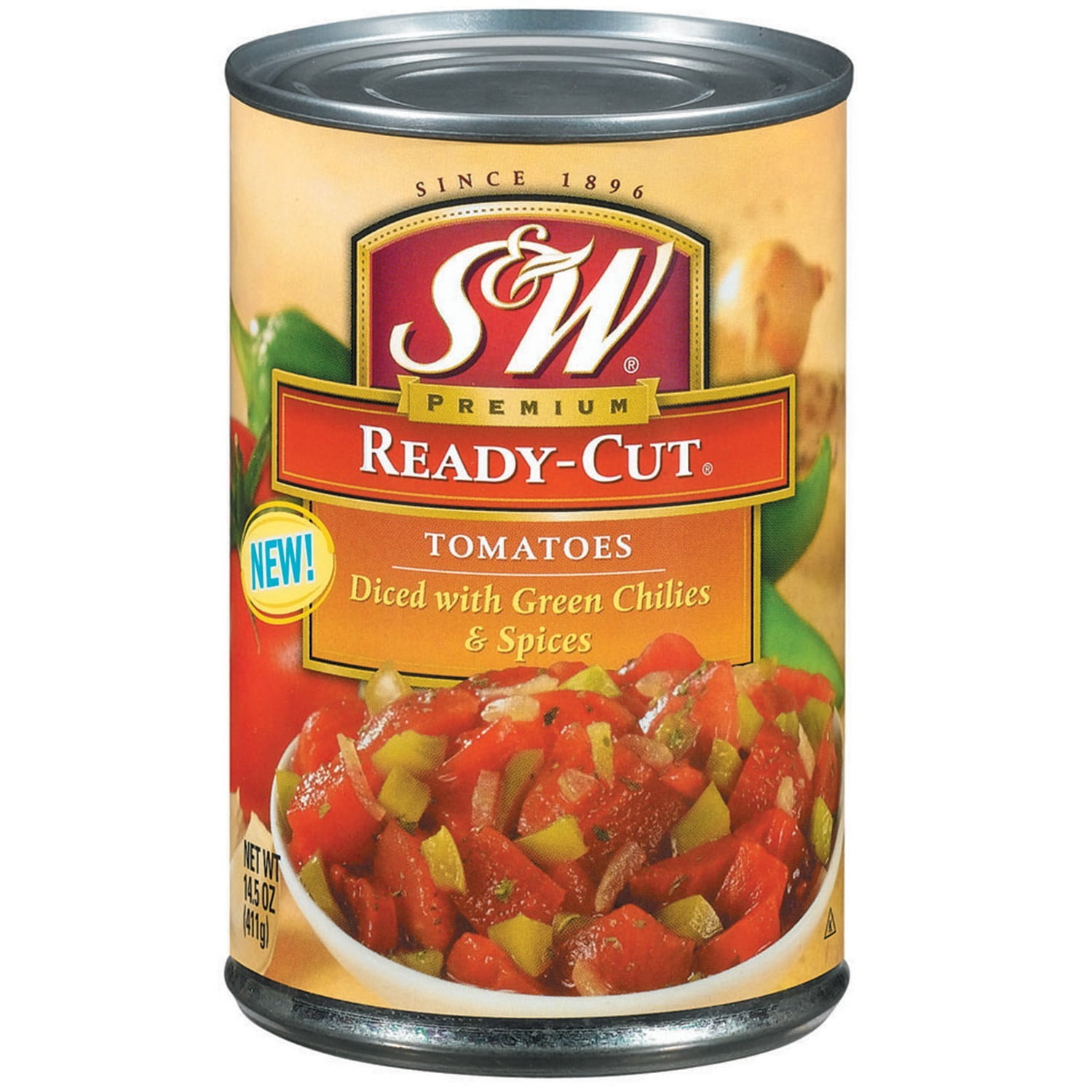 S&W Diced Tomatoes, with Chiles & Spices, 14.5 oz