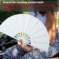 thumbnail image 5 of 13inch Large Rave Fan Popping Fan Clacking Fans for Line Dancing,Hand Fans for Women Foldable,Boots on The Ground Fan,Portable for Outdoor,Wedding,Party,Decoration(White, 1 Pack), 5 of 11