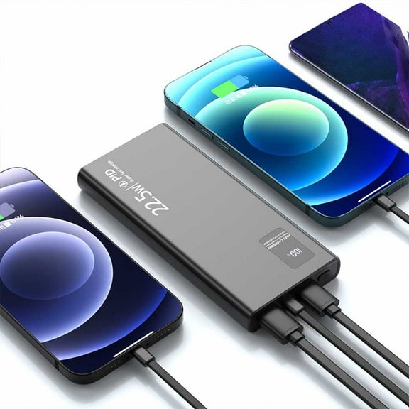 Aggxpf 20000mAh Power Bank, Fast Charging Portable Charger, Portable Battery Pack with Dual Input Port for iPhone, Android (Black)