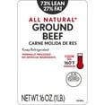 All Natural* 73 Lean/27 Fat Ground Beef, 1 lb Tray