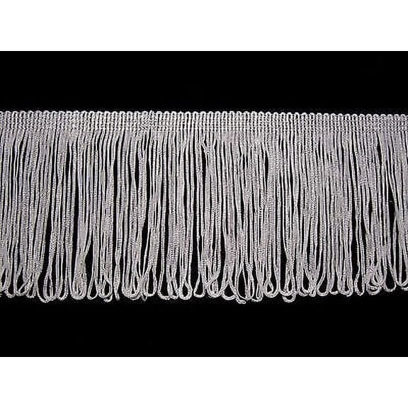 Lily 4" Black, White Dance Costume Supply Rayon Looped Chainette Fringe Trim