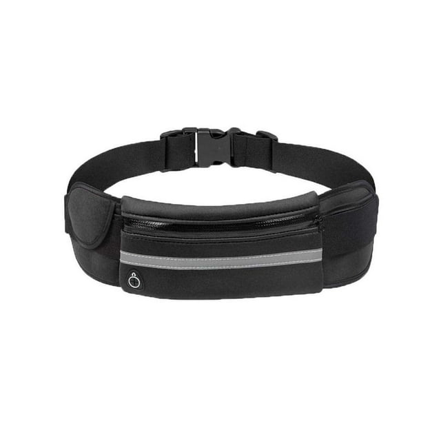 Cangurera Deportiva DQST Negra con Cinturón Elástico y Bolsillos para Hombre y Mujer