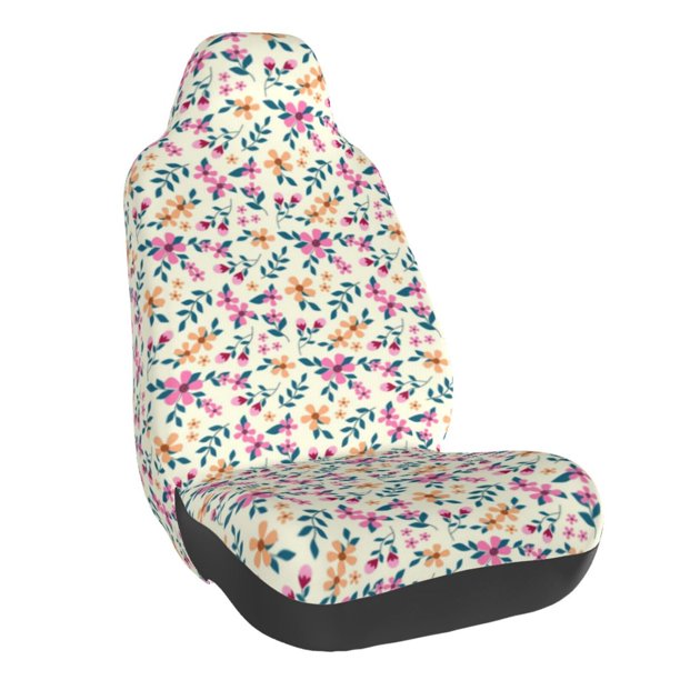 Balery Cute Flower Funda de Asiento para Auto con Diseño - Cubierta Frontal Suave y Transpirable con Protector Antideslizante- 1 Unidad
