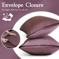 thumbnail image 5 of LIFCOM Satin Pillowcase with Envelope Closure,Queen, Rose Taupe，（2 Count）, 5 of 6
