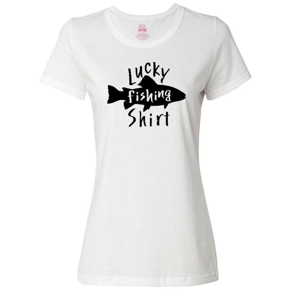 Inktastic Lucky Fishing Shirt- Fish Women's T-Shirt
