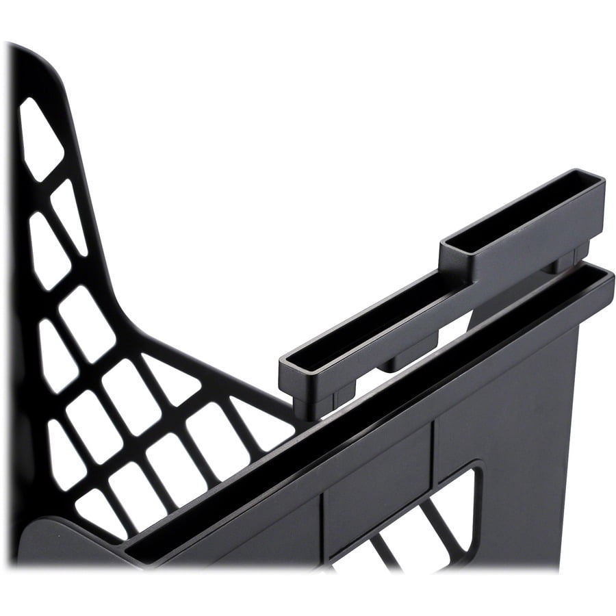 Officemate Recycled Plastic Desktop File Organizer - 10.8" Height X 13.3" Width X 8.6" Depth - Desktop - Compact, Portable - 30% - Black - 1 Each