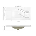 thumbnail image 6 of JONATHAN Y Ancillary 3-Hole 36 in. W x 18.25 in. D Classic Contemporary Rectangular Ceramic Single Sink Basin Vanity Top, White, 6 of 8