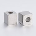 thumbnail image 2 of 100 pc Tarnish Resistant 304 Stainless Steel Beads Cube Stainless Steel Color 6x6x6mm Hole: 3mm, 2 of 2