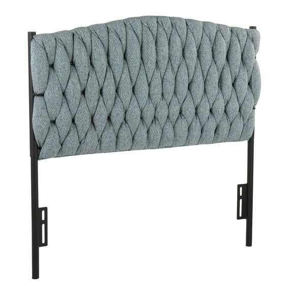 Blue Tufted Headboard - Modern Twin and Twin XL Bed Headboard with Braided Detailing