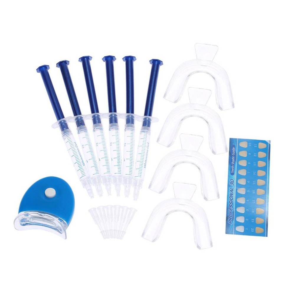 Teeth Whitening Dental Bleaching Kit with Whitening Light